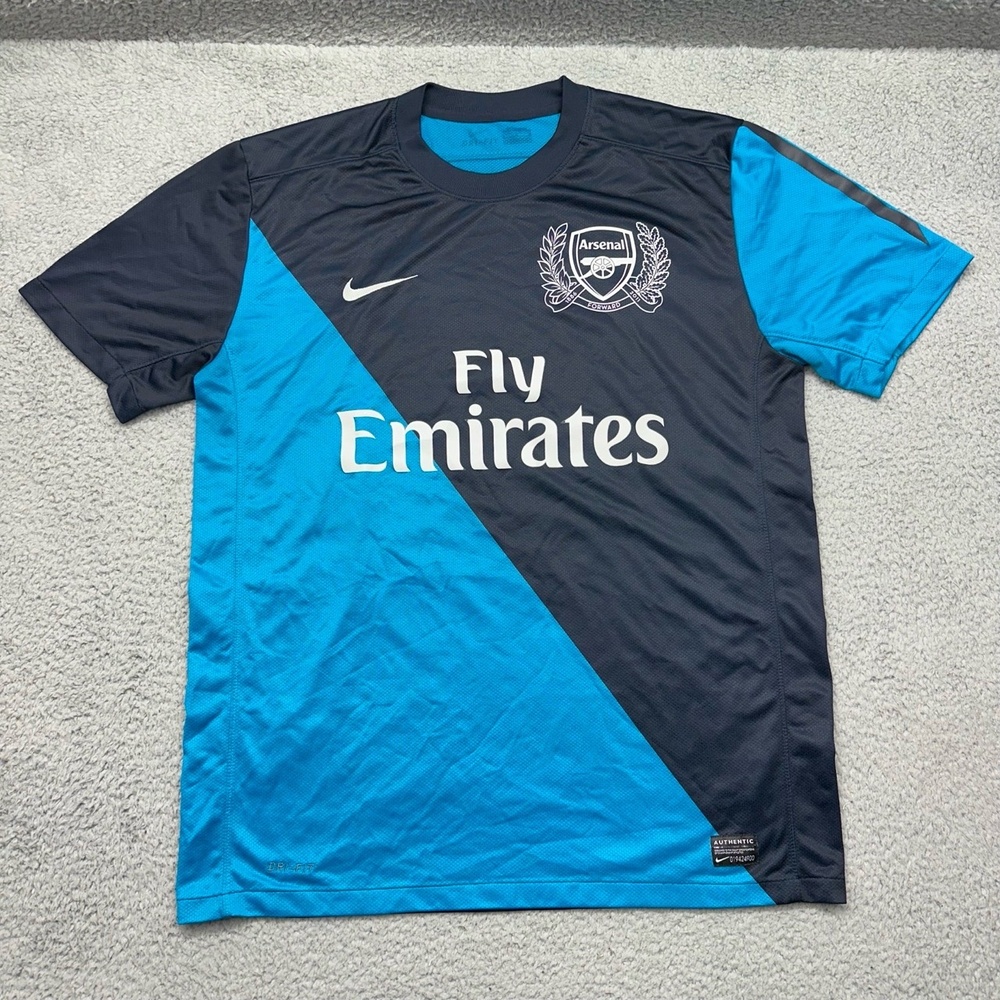 Nike Sports Jersey Black And Blue Unisex Size Large FA110307NAC Arsenal Crest‎